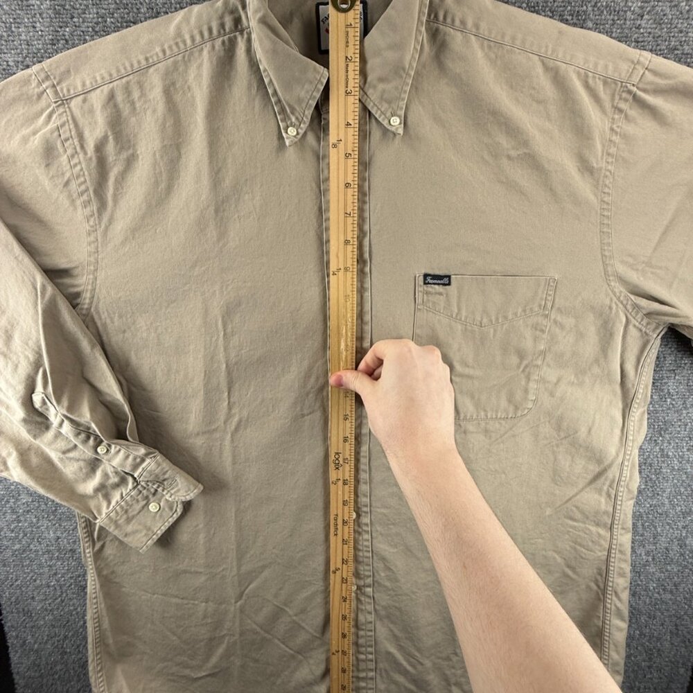 Faconnable Cotton Large Button-Down Beige Long Sl… - image 5